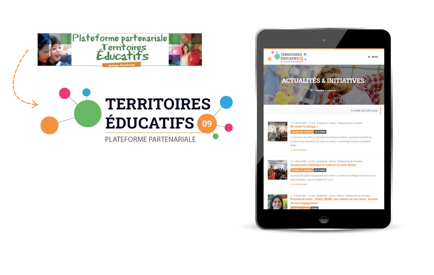 Logo et site internet de la plateforme partenariale Territoires Éducatifs 09